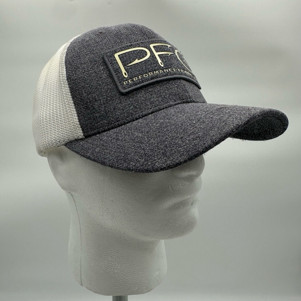Columbia Flexfit PFG Cap‎ Grey White Unisex Size Baseball PF Logo Mesh Style